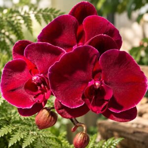 Phal. Red Swan Velvet black flower